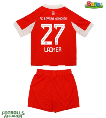 Bayern Munich Konrad Laimer #27 Hemmaställ Barn 2025-26 Kortärmad (+ Korta byxor)